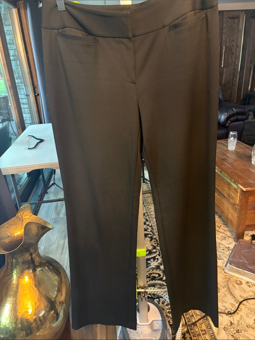 INC International Concepts Black Straight-Leg Dress Pants, size 10.